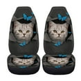 thumbnail image 1 of Xoenoiee Front Seat Covers for Car Seat Protective Cover Butterflies Cat Print, Full Set of 2 Universal Fit SUV Trucks Van Auto Decor Accessories, 1 of 6