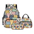 thumbnail image 1 of Xoenoiee Funny Cat Print 3 Pieces Backpack Set for Girls Teen 7-8/8-10 Bookbag Backpack Set with Lunch Bag and Pencil Case Kids School Bag Rucksack Elementary Middle School Bookbags 17inch, 1 of 6