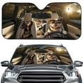 thumbnail image 1 of Xoenoiee Funny Dogs Cats Print Car Windshield Sun Shade, Foldable Car Sunshade Cover UV Block Car Front Window Heat Insulation Protection Auto Windshield Covers Universal Fit for Truck Sedan SUV, 1 of 7