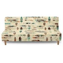 Xixirimido Futon Cover Armless Sofa Covers Sofa Bed Covers Stretch Futon Couch Cover Sofa Slipcover Washable Furniture Protector, Ethnic Tribe Feather