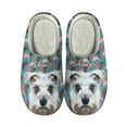thumbnail image 1 of Xoenoiee Fuzzy Cosy Slippers for Winter Warm Slippers with Non-Skid Sole for Women Men Indoor Outdoor Slip-On House Shoes, Schnauzer Dog Print, 8-8.5 W/6-6.5 M, 1 of 1
