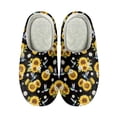 thumbnail image 1 of Xoenoiee Fuzzy Slippers for Winter Warm Slippers with Non-Skid Sole for Women Men Indoor Outdoor Slip-On House Shoes, Floral Sunflower Daisy Hummingbird Pattern, 10-11 W/9-10 M, 1 of 1