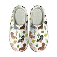 thumbnail image 1 of Xoenoiee Fuzzy Warm Slippers with Non-Slip Sole for Women Men Bedroom Shoes Indoor Outdoor Slip-On Plush Cosy House Shoes, Cactus Plants Dachshund Pattern, 5.5-6.5W/4-5 M, 1 of 1