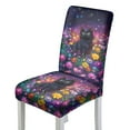 thumbnail image 1 of Xoenoiee Galaxy Cat Daisy Print Dining Chair Covers, Removable Chair Covers for Dining Room Stretch Parsons Chair Slipcover Washable Kitchen Chair Protector Cover, 1 Set, 1 of 7