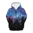 thumbnail image 1 of Xoenoiee Galaxy Forest Silhouette Girls Boys Zip-Up Hoodies Kids Fall Winter Warm Sweatshirt Jacket with Pocket Youth Long Sleeve Shirt Top Teen Clothes Outfits, 11-13 Years, 1 of 7