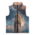 thumbnail image 1 of Xoenoiee Galaxy Lion Cat Print Jacket for Teen Boys Sleeveless Fleece Vest Full Zipper Stand Collar Jacket Warm Outwear Teen Winter Clothes, Size 9-10 Years, 1 of 7