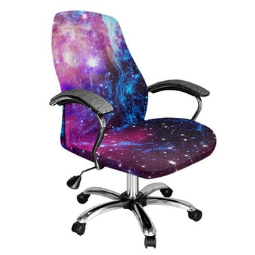 Xoenoiee Galaxy Print Stretch Computer Office Chair Cover Universal Rotating Chair Desk Chair Cover High Back Chair Slipcover for Desk Computer Chair, S