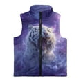 thumbnail image 1 of Xoenoiee Galaxy Tiger Print Boys Polar Fleece Zipper Vest Kids Sleeveless Stand Collar Jacket Outerwear with Pockets for Travel Sports Running, Size 2T, 1 of 7