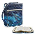 thumbnail image 1 of Xoenoiee Galaxy Turtle Flower Print Bible Cover Bible Case for Women Men Quilted Carrying Cases Book Protector Case Bible Bag with Handle and Pocket, Study Supplies Accessories Christian Gifts, 1 of 7