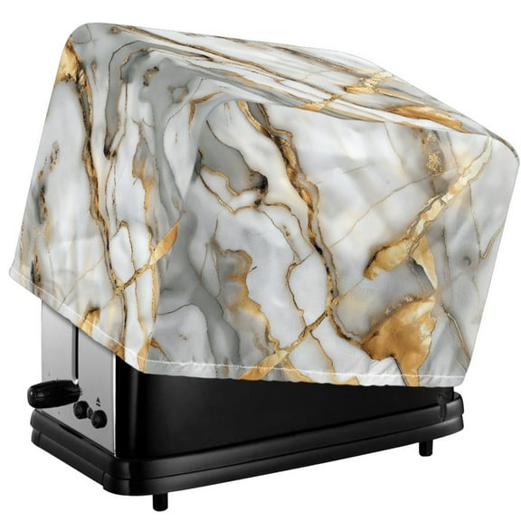 Xoenoiee Golden Marle Print Toaster Cover 2 Slice Bread Toaster Oven Cover Washable Toaster Cover Kitchen Small Appliance Covers Bakeware Protector with Drawstring Design, S