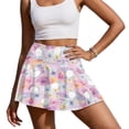 thumbnail image 1 of Xoenoiee Golf Hibiscus Plumeria Palm Leaves Print Pleated Tennis Skirts for Women High Waisted Golf Skorts Lightweight Tummy Control Skirts with Shorts Pockets, Size S, 1 of 7