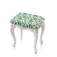 thumbnail image 1 of Xoenoiee Green Cactus Print Rectangle Stool Covers, Elastic Vanity Stool Slipcover, Stretch Padded Stools Slipcovers, Washable Covers for Saddle Bar Stool, 2 Pack, 1 of 6