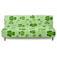 thumbnail image 1 of Xoenoiee Green Shamrock Heart Pattern Armless Futon Cover Super Stretch Futon Sofa Bed Slipcover St. Patrick's Day Decor with Non-Slip Elastic Bottom, Universal Sofa Mattress Covers Full Queen Size, 1 of 7
