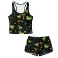 thumbnail image 1 of Xoenoiee Heart Jamaica Flag Seagull Print Girls Swimsuits Tankini Set with Shorts Sleeveless Bathing Suits Teen Juniors Girl Two Piece Swimwear, Size 14-15 Years, 1 of 7