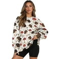 thumbnail image 1 of Xoenoiee Hedgehog Mushroom Leaves Print Women Pullover Sweatshirt Long Sleeve Jacket Oversized Sweatshirts Warm Fuzzy Sweaters Outerwear with Side Pockets, Size 2XL, 1 of 7
