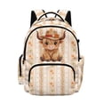 thumbnail image 1 of Xoenoiee Highland Cattle Hat Pattern Backpack School Bag for Kids Teen 17 Inch Bookbag Organizer Large Capacity Organizer Book Bags Elementary Preschool Backpack Satchel for Girls, 1 of 7