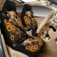 thumbnail image 1 of Xoenoiee Highland Cattle Sunflower Print 5 Pack Car Accessories Set with Car Seat Covers/Seat Belt Pads/Center Console Pad, Universal Fit PU Leather Car Decor Interior Accessories, 1 of 7