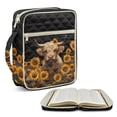 thumbnail image 1 of Xoenoiee Highland Cattle Sunflower Print Quilted Bible Cover, Bible Cover Case for Women, Large Bible Carrying Case with Handle, Lightweight Bible Study Supplies Christian Gift for Men, 1 of 7