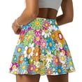 thumbnail image 1 of Xoenoiee Hippie Daisy Print Womens Pleated Tennis Skirts with Pocket Shorts High Waisted Skorts Lightweight Golf Skirt Flowy Athletic Skort, S, 1 of 6