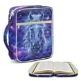 thumbnail image 1 of Xoenoiee Horse Butterfly Galaxy Pattern Bible Cover Case for Women Men Quilted Bible Carrying Case Church Bag with Handle and Pocket, Protective Scripture Book Cover Organizer Bible Study Supplies, 1 of 7