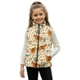 thumbnail image 1 of Xoenoiee Horse Cactus Cowboy Hat Print Girls Boys Vest Jacket Kids Full-Zip Collar Cute Waistcoat Sleeveless Outerwear Soft Jacket with Pockets, 9-10 Years, 1 of 7