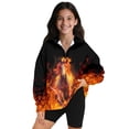 thumbnail image 1 of Xoenoiee Horse Fire Lightning Print Oversized Half Zip Sweatshirt for Girls Comfy Casual School Athletic Wear Soft Long Sleeve Pullover Fall Winter Top, Size 7-8 Years, 1 of 7