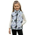 thumbnail image 1 of Xoenoiee Horse Floral Print Warm Fleece Vest Girls Comfy Vests Full Zipper Sleeveless Outerwear Jacket with Pockets Toddler Kids Coat, 2T, 1 of 7