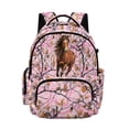 thumbnail image 1 of Xoenoiee Horse Hunting Camo Print Backpack for Kids 17 Inch Lightweight School Bag for Girls, Large Capacity Daypack with Adjustable Padded Straps for Back To School Gift, 1 of 7