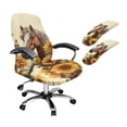 thumbnail image 1 of Xoenoiee Horse Sunflower Butterfly Print Office Chair Cover Stretchable Universal Computer Chair Cover Soft Washable Seat Covers Dustproof Desk Armchair Rotating Chair Slipcovers with Arm Covers, S, 1 of 6