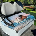 thumbnail image 1 of Xoenoiee Horses Sea Waves Pattern Golf Cart Seat Covers for EZGO Yamaha Club Car, All Seasons Golf Cart Seat Towel/Blanket, Soft Microfiber, Machine Washable, 1 of 5
