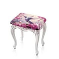 thumbnail image 1 of Xoenoiee Hummingbird Cherry Blossom Print Stool Slipcovers Stretch Ottoman Cover, Soft Rectangular Barstool Covers Washable Saddle Stool Slipcover Removable Bench Seat Protector, 2 Pack, 1 of 6