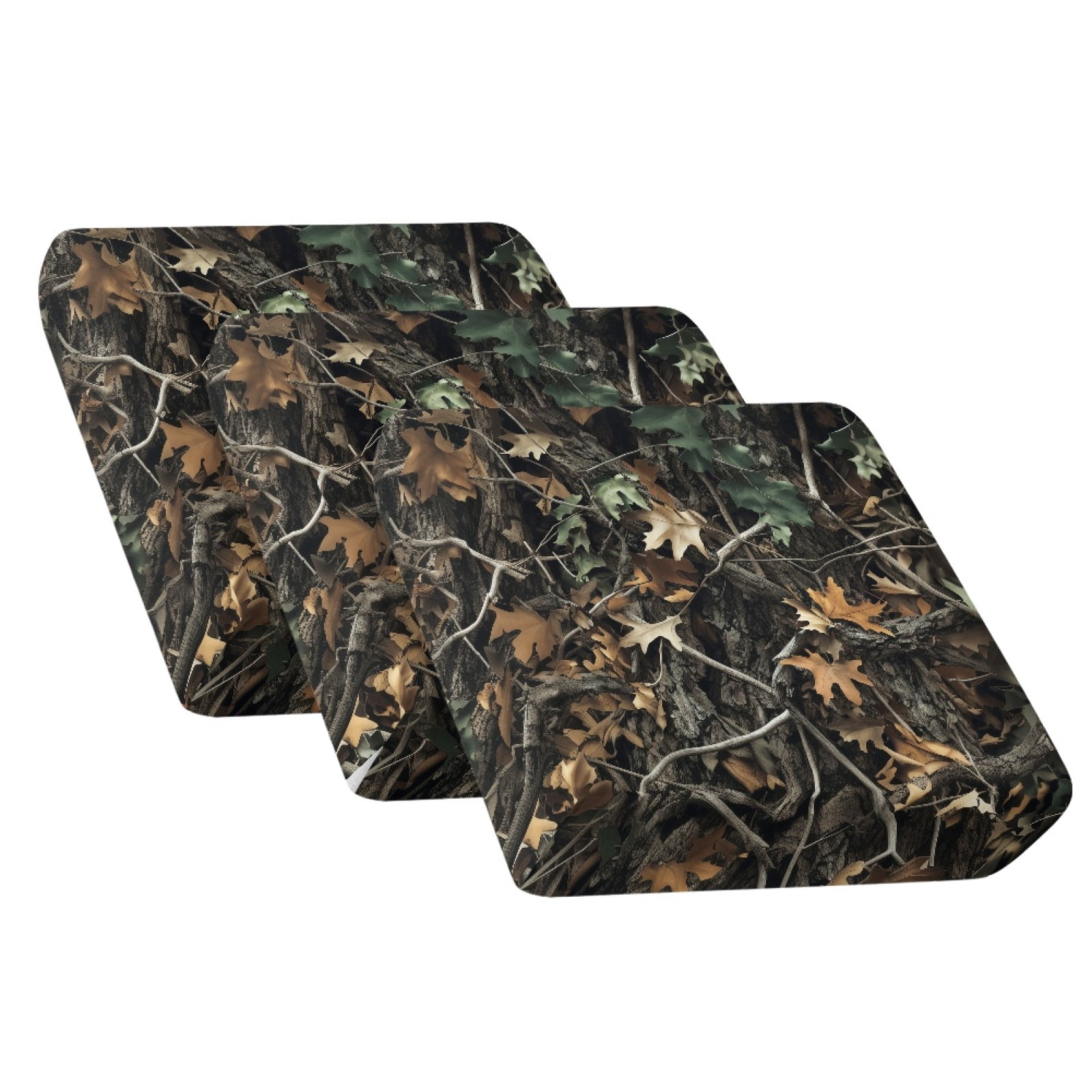 Xoenoiee Hunting Camo Leaves Print 3 Pieces Couch Cushion Covers Stretch Sofa Covers Washable Couch Covers Non-Slip Individual Seat Cushion Slipcovers