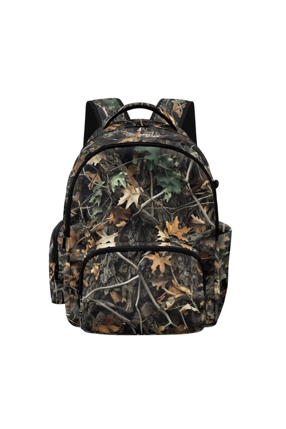 Hunting Camo Pattern Backpack for Girls Teens, Large Capacity School Bag Bookbag for Elementary Middle High Students, 17 Inch Lightweight Bookpack Knapsack for Kids