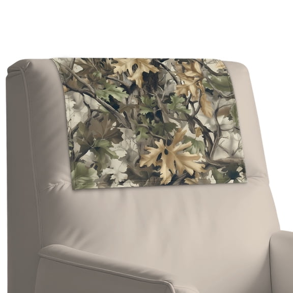 Xoenoiee Hunting Camo Print Sofa Headrest Protective Cover, Non Slip Sofa Headrest Covers 17 x 27 inch Fit Recliner Head Rest Protectors for Recliner Chair, 1 Pack
