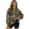 thumbnail image 1 of Xoenoiee Hunting Camo Print Women's Crew Neck Sweatshirt Loose Pullover Long Sleeve Shirts Soft Tops for Women Fall Clothes 2025, Size XL, 1 of 7