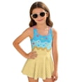 thumbnail image 1 of Xixirimido Ice Cream Cone Hearts Print Girls One Piece Swimsuits Sleeveless Swim Dress for Girls Skirted Bathing Suit Hawaiian Skirt Swimwear UPF 50+ Sun Protection, 6-7 Years, 1 of 7