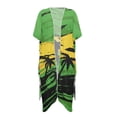 thumbnail image 1 of Xoenoiee Jamaica Flag Palm Tree Print Women's Kimono Swimsuit Coverups Cardigan Summer Beach Cover Ups Casual Fashion Breathable Long Swimwear Cover up, 1 of 7