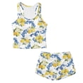 thumbnail image 1 of Xoenoiee Lemon Flower Print Girls Swimsuit Two Piece Ruched Ruffle Tankini Swimsuits for Girls Skin-friendly Bathing Suit with Shorts Swimwear, Size 12-13 Years, 1 of 6