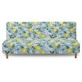 thumbnail image 1 of Xoenoiee Lemon Flower Print Jacquard Futon Cover Stretch Armless Futon Sofa Cover Soft Futon Slipcover with Elastic Bottom Thick Sofa Bed Furniture Protector Covers, Machine Washable, 1 of 7