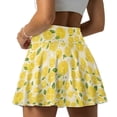 thumbnail image 1 of Xoenoiee Lemon Leaves Print Tennis Skirts for Women Pleated Athletic Skort Lightweight Golf Skirts with Shorts Pocket Workout Pickleball, S, 1 of 6