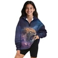 thumbnail image 1 of Xoenoiee Lion Lightning Cloud Print Kids Sweatshirts for Girls Kids Half Zip Fleece Pullover Tops Quarter Zipper Hoodies Fall Winter Outfits Clothes, Size 9-10 Years, 1 of 7
