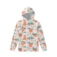 thumbnail image 1 of Xoenoiee Long Sleeve Hoodies for Kids Hooded Sweater Fall Winter Pull-Over Sweatshirt with Kangaroo Pocket Cosy Loose Sportwear for Wprkout Travel Walk, Cartoon Branch Sloth Print, M, 1 of 7
