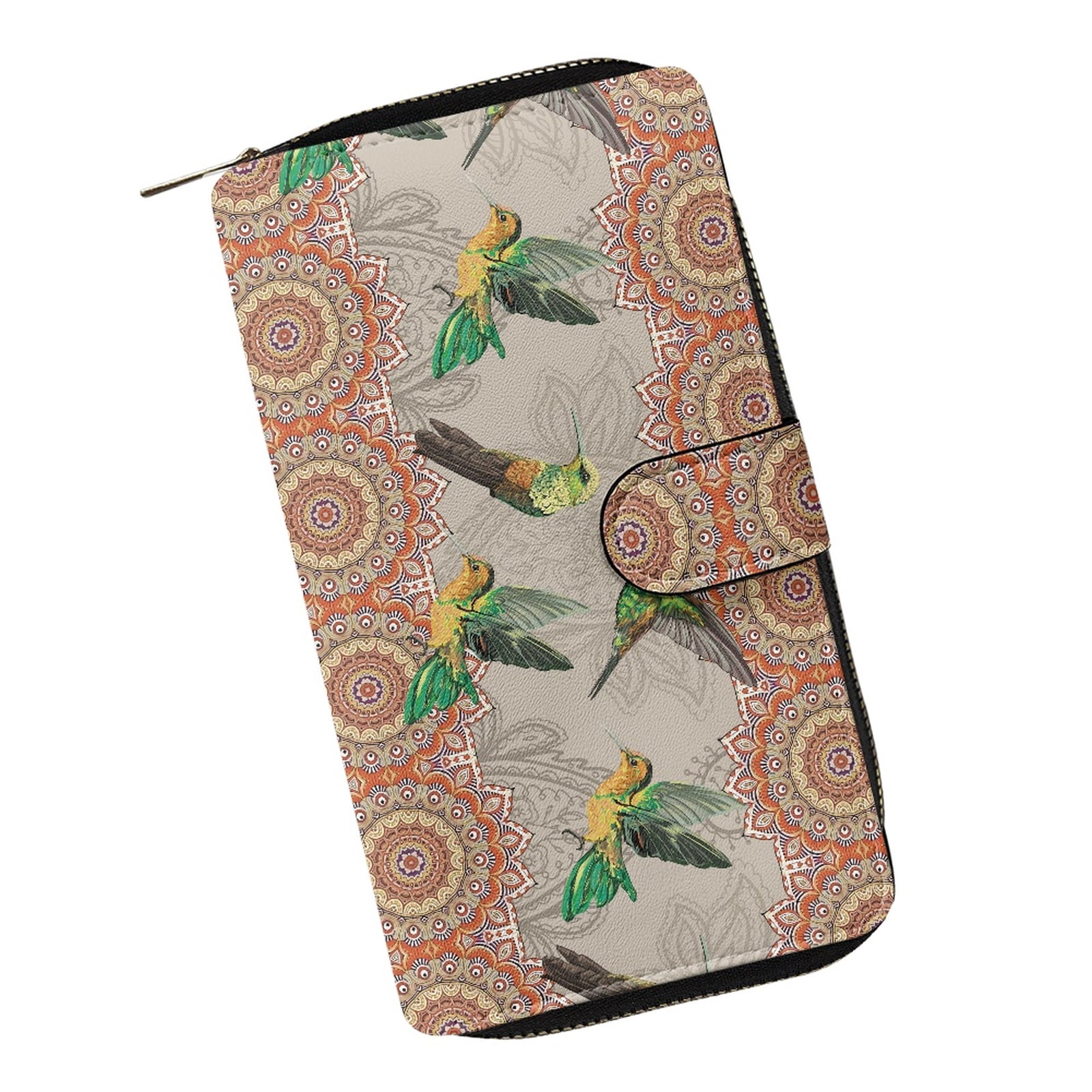 Jeiento Large Wristlet Wallet For Women - Leather Organizer With Removable Strap, Sunflower Print