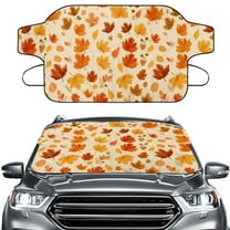 Xoenoiee Maple Leaves Print Windshield Snow Cover Windshield Cover for Ice and Snow, Waterproof Shield Window Protector Thanksgiving Decoration for Car Truck SUV