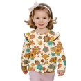 thumbnail image 1 of Xoenoiee Mushroom Flower Print Girls Sweatshirts Graphic Ruffle Pullover Long Sleeve Crewneck Shirt Cute Cartoon Casual Clothes for Girls, Size 1-2 Years, 1 of 7