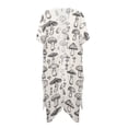 thumbnail image 1 of Xoenoiee Mushroom Print Womens Kimono Cardigans Half Sleeve Oversized Beach Cover Up Cape Open Front Swimwear Beachwear for Swimming Pool Beach Vacation, 1 of 7