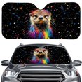 thumbnail image 1 of Xoenoiee Otter Paint Splatter Pattern Car Windshield Sun Shade Car Front Window Shades Windhsield Sunshade Cover Sun Visor Shield Block Automotive Interior Portector Blocks UV Rays for Truck SUV, 1 of 7