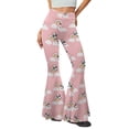 thumbnail image 1 of Xoenoiee Panda Rainbow Pattern Women’s Flare Yoga Pants, Lightweight Bootcut High Waisted Bootleg Pants Casual Wide Leg Leggings for Gym Sport Dance, Pink, 2XL, 1 of 7