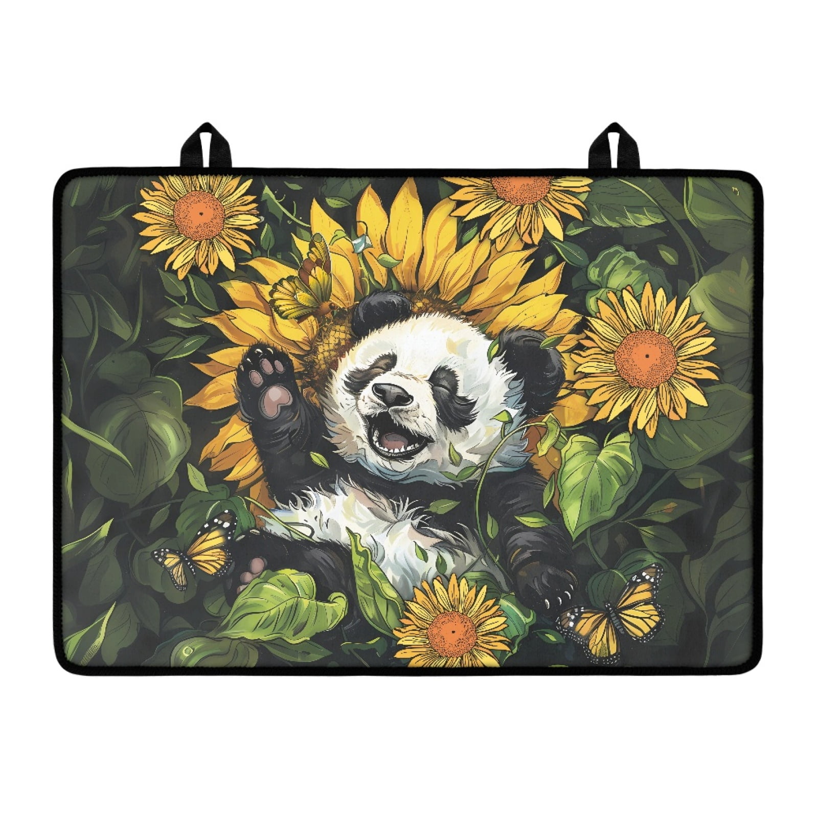 Xoenoiee Panda Sunflower Butterfly Print Silicone Glass Top Stove Cover Protector, Ceramic Stove Top Cover Electric Stove Top Cover, Large Kitchen Dish Drying Mat, Heat Resistant Silicone Stove Mat