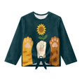 thumbnail image 1 of Xoenoiee Paw Sunflower Print Girls T Shirt Basic Long Sleeve Blouse Casual Tee Lightweight Tunic Tops Outfits Fall Clothes with Tie Front, 11-12 Years, 1 of 7